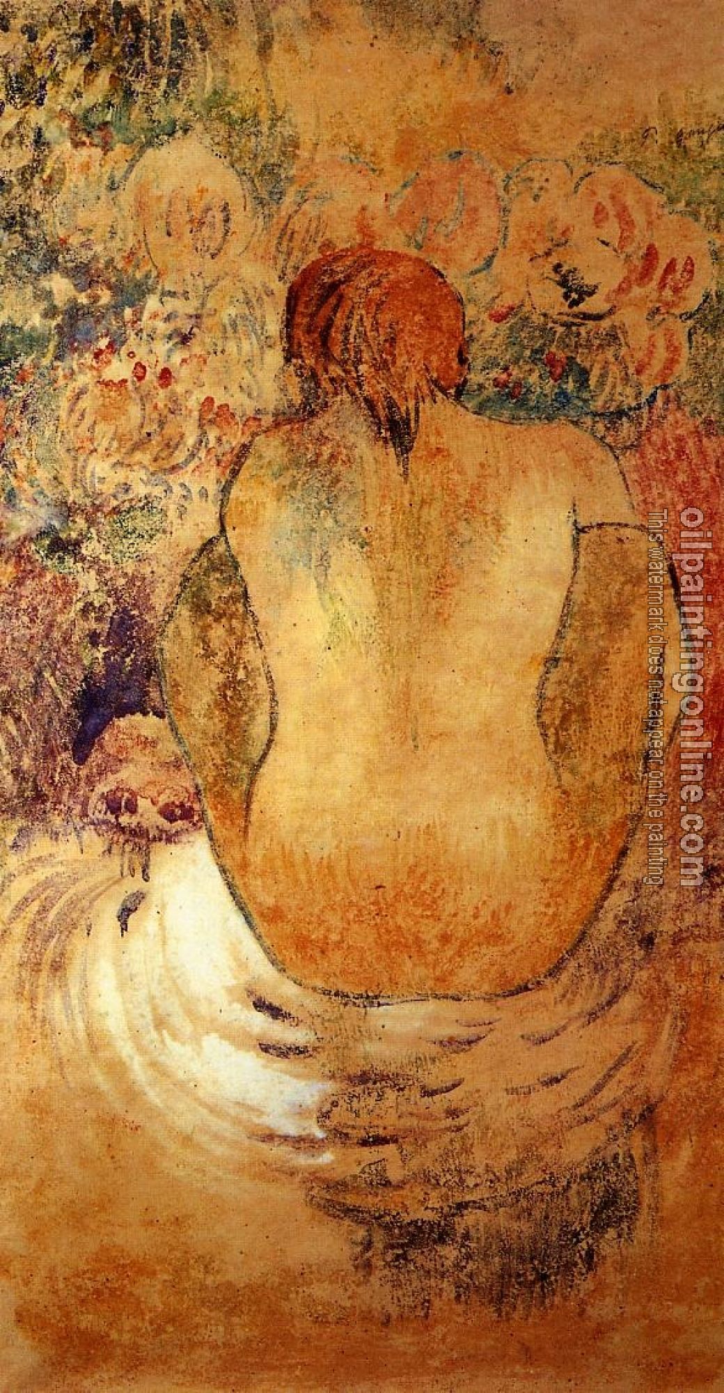 Gauguin, Paul - Crouching Marquesan Woman See from the Back
